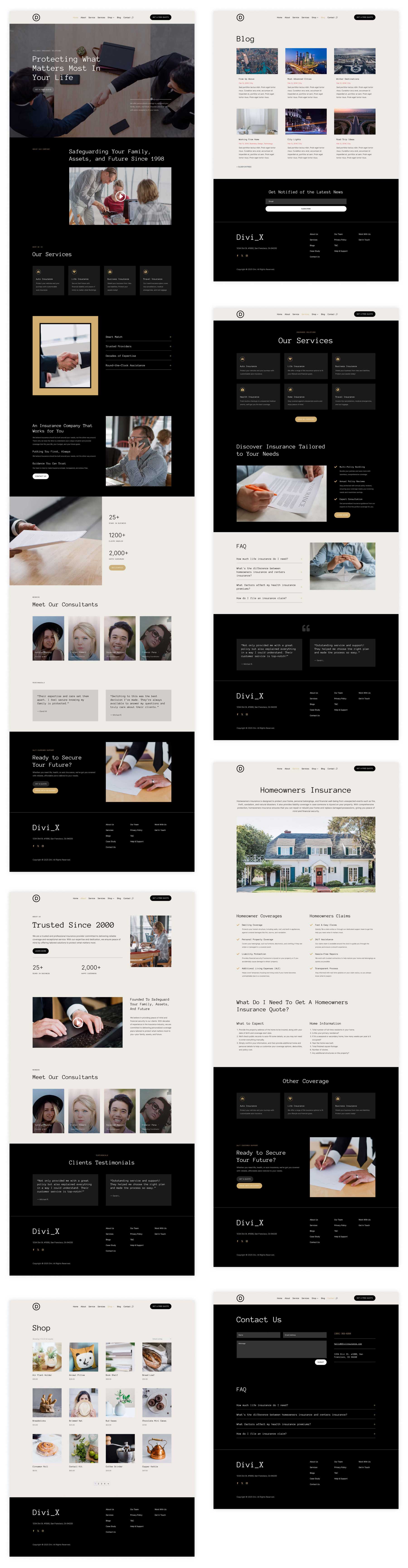 insurance starter site for Divi