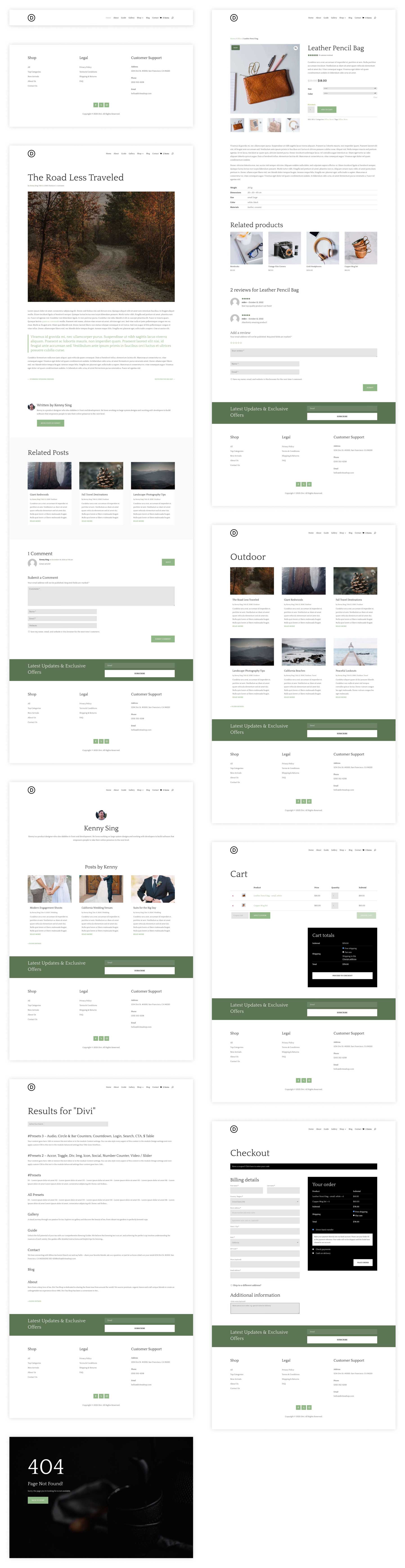 tea shop starter site for divi