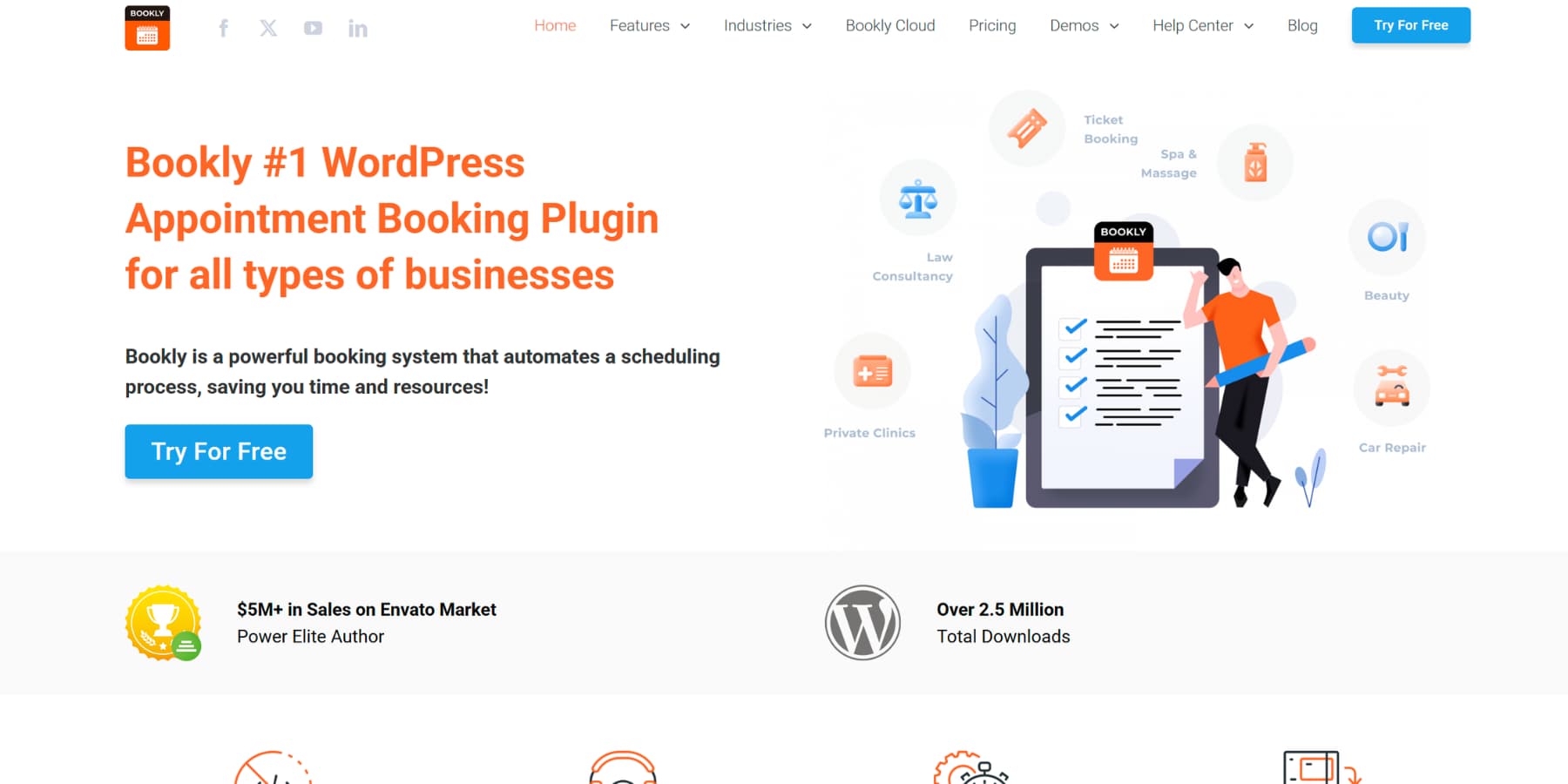 A screenshot of Bookly's user interface