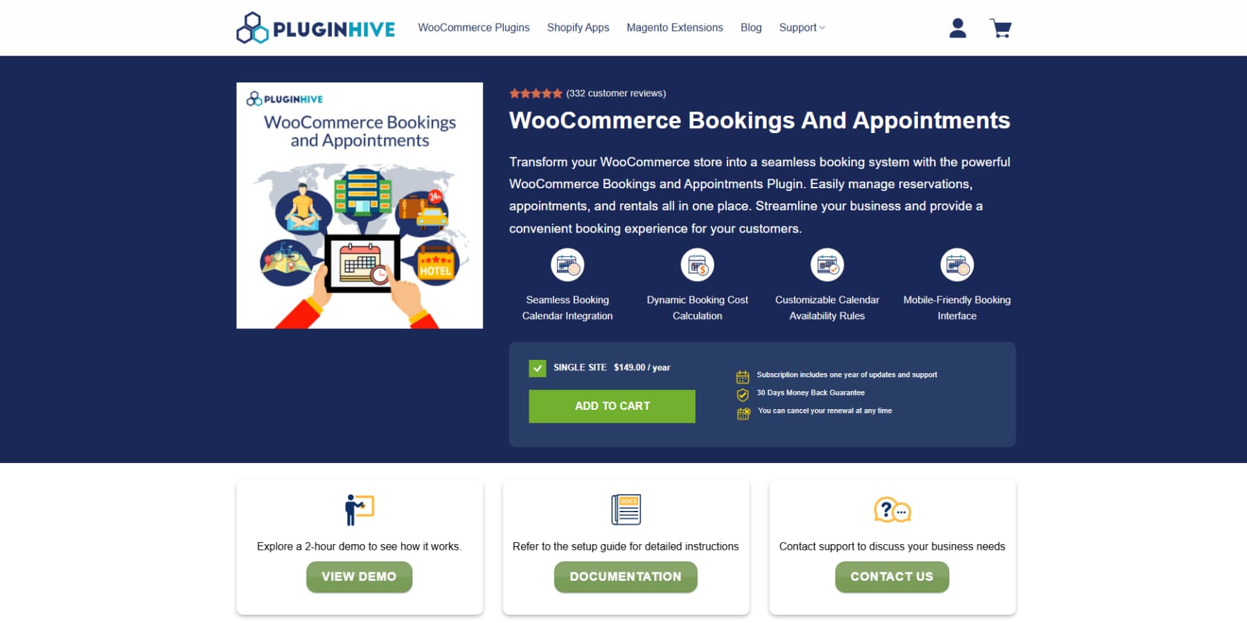 A screenshot of WooCommerce Bookings And Appointments' home page