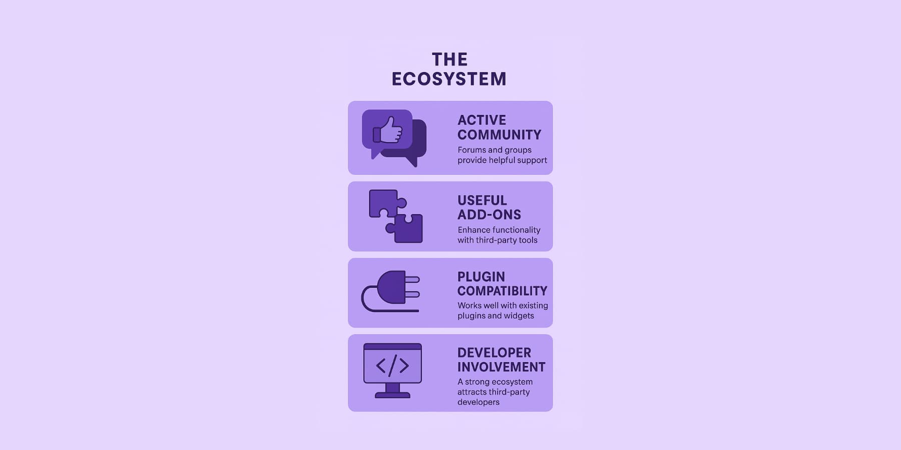 A visual presentation of what a good ecosystem has