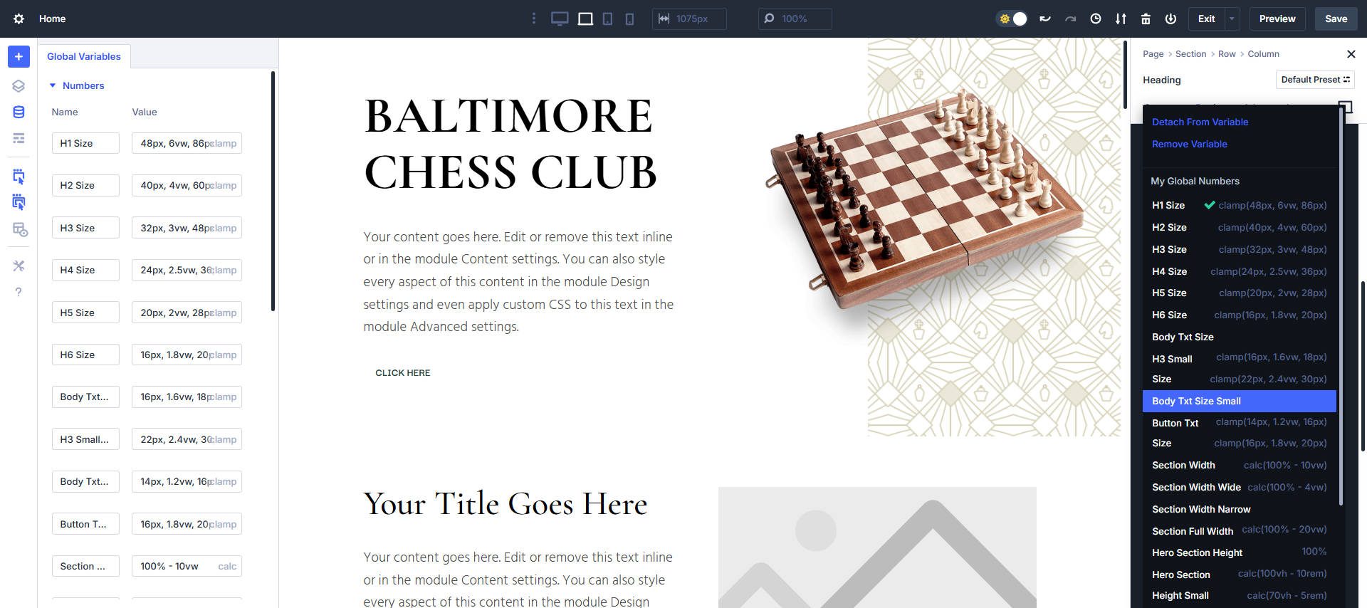 All Your Appropriate Design Variables are Selectable in a Given Field