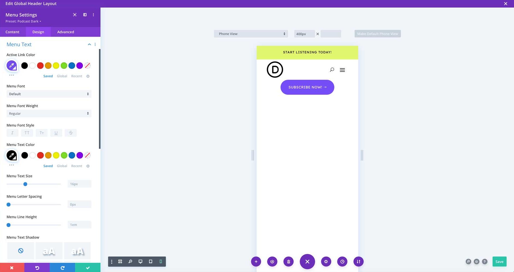 podcast starter site for Divi