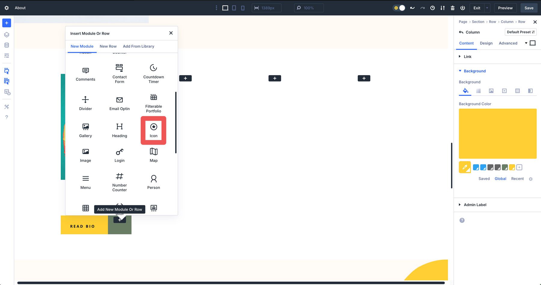 nested rows in Divi 5