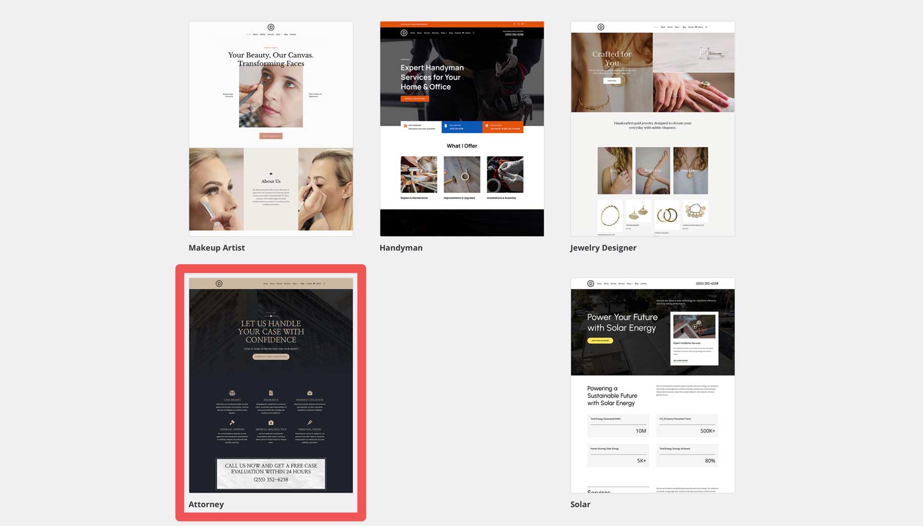 Attorney starter site for Divi