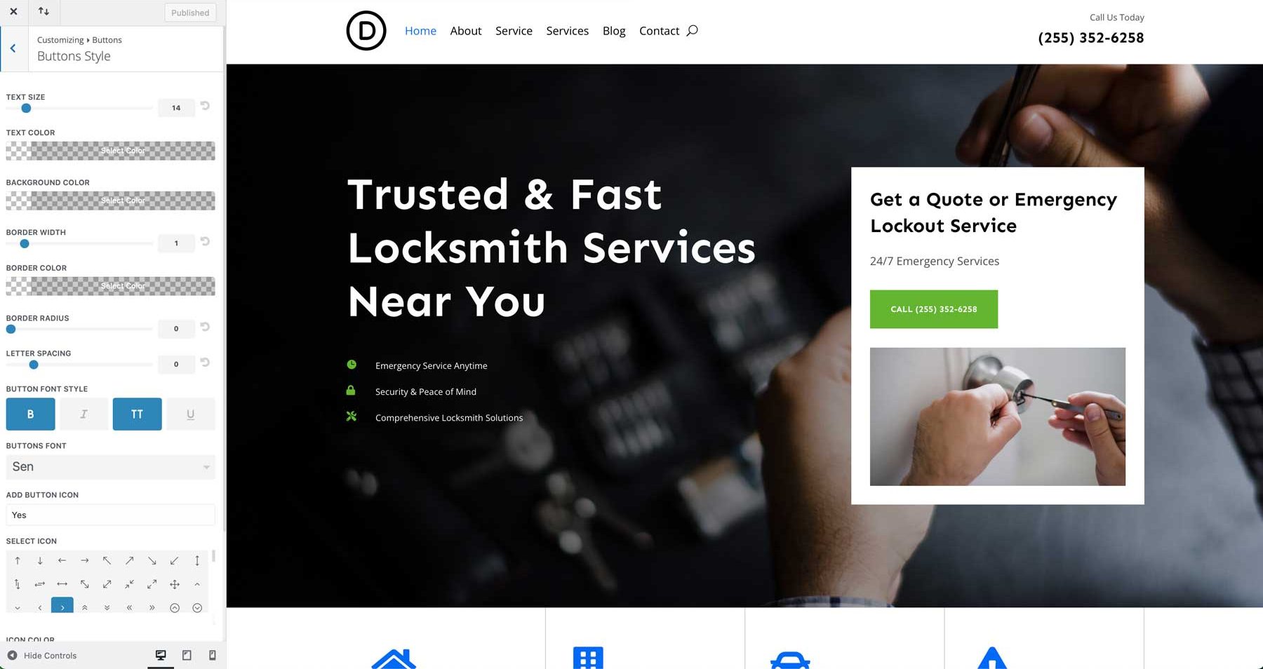 locksmith starter site for Divi
