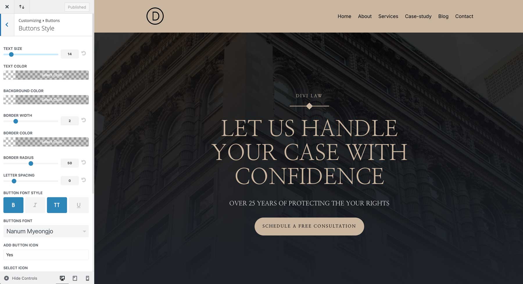 attorney starter site for Divi
