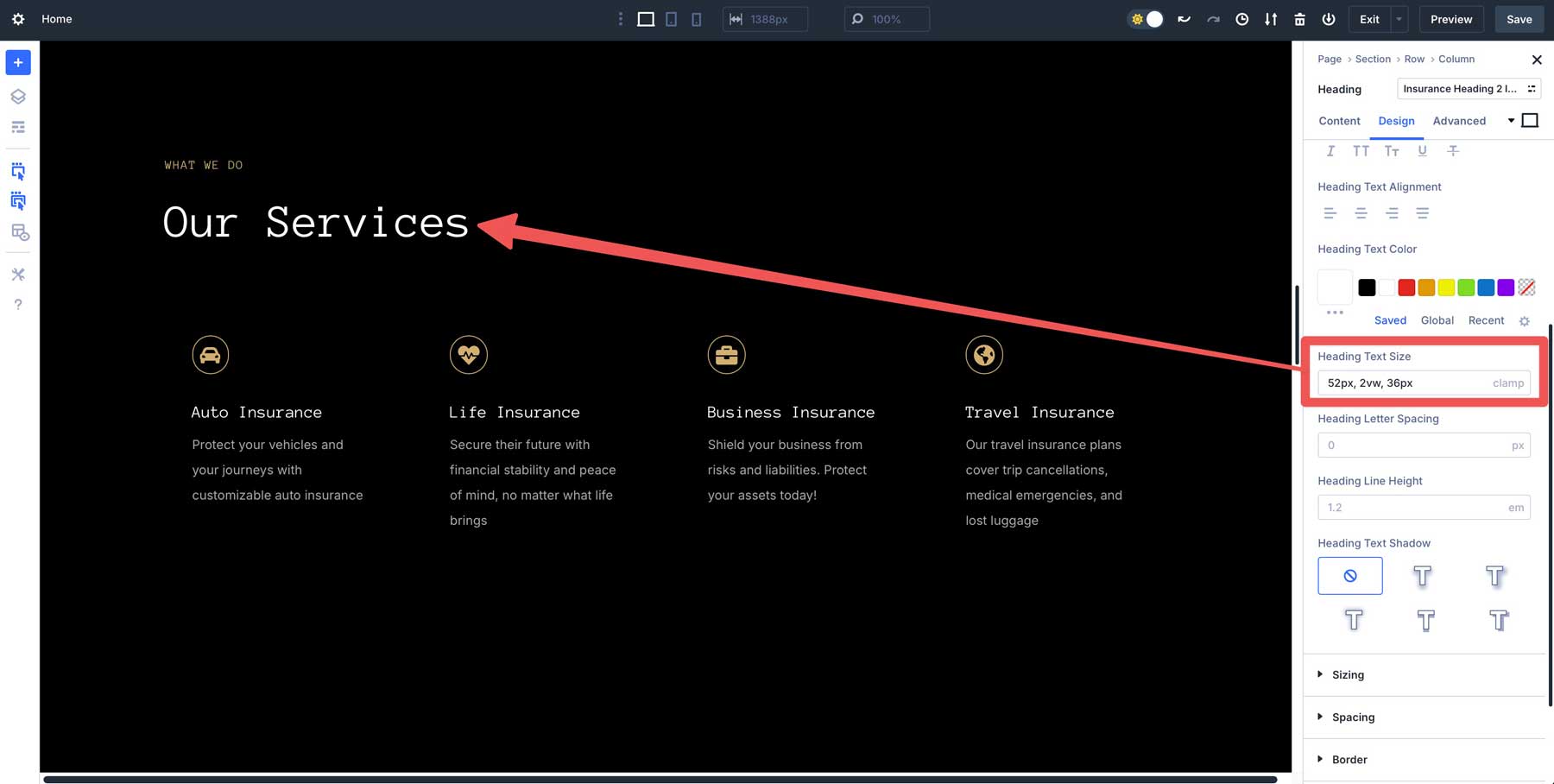 clamp() for sizing text