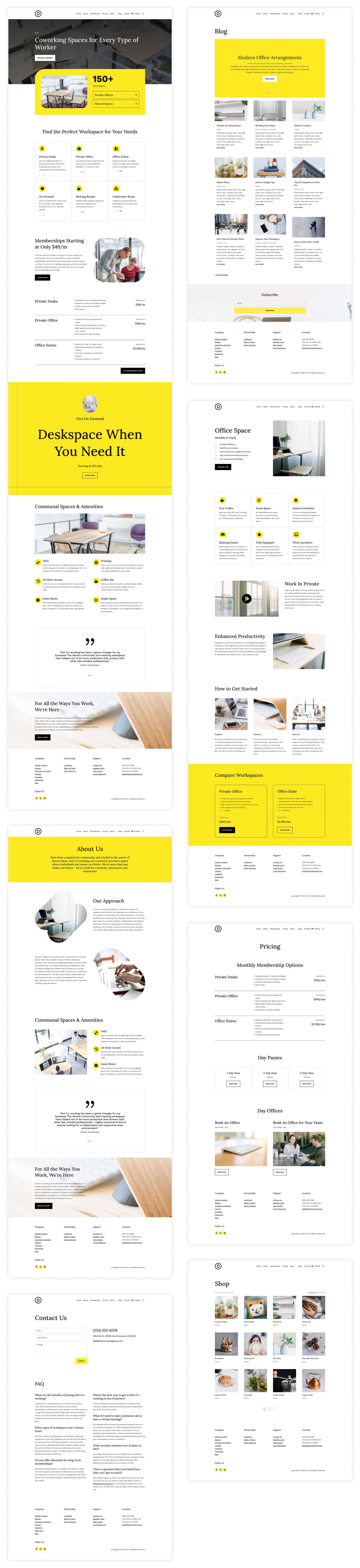 Co-Working starter site for Divi
