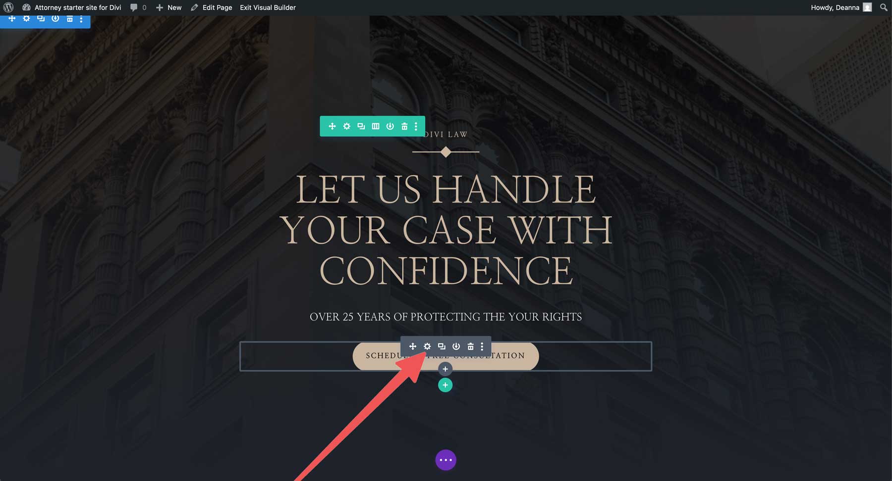 attorney starter site for Divi