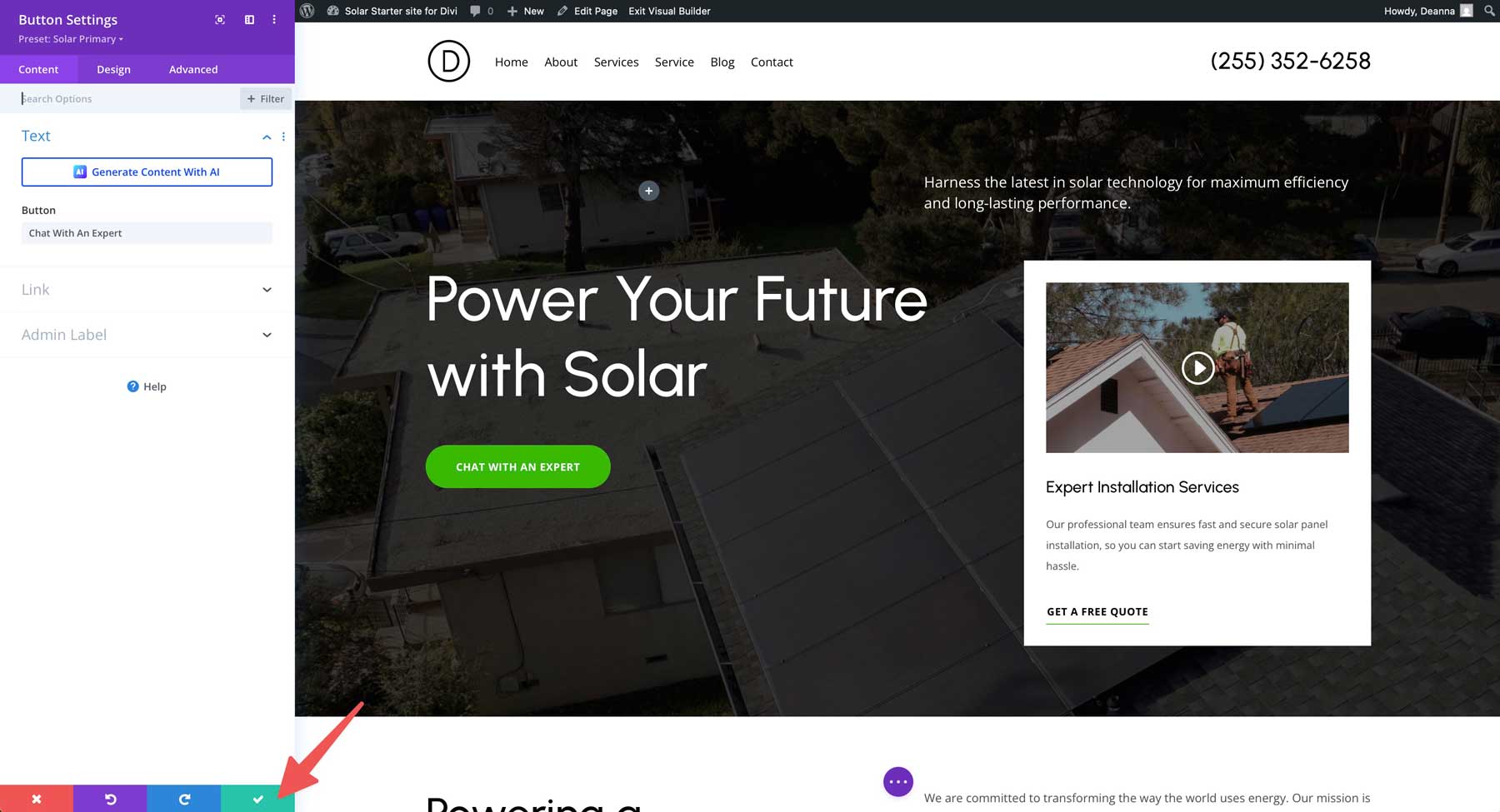 solar starter site for Divi