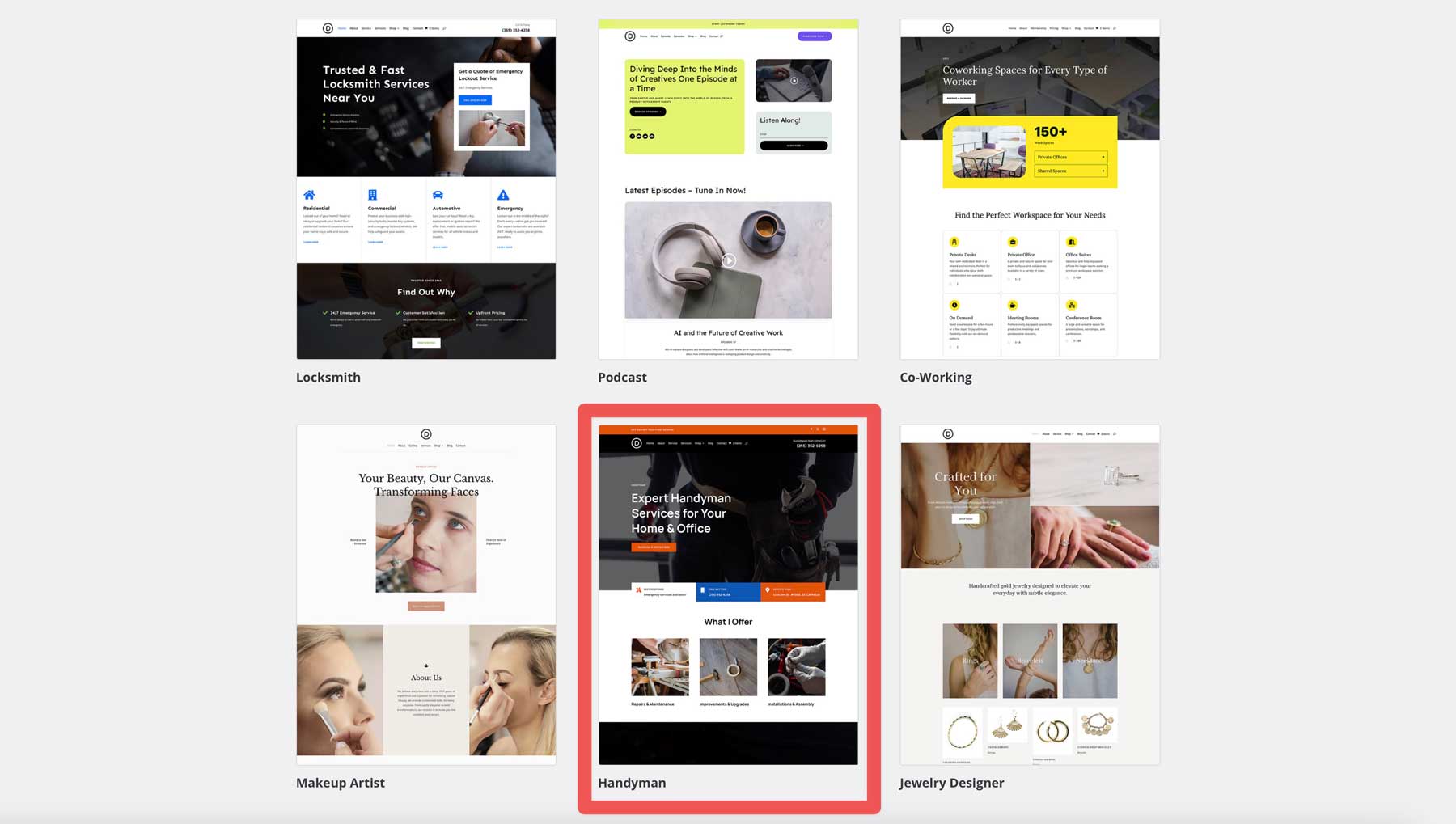 Handyman starter site for Divi