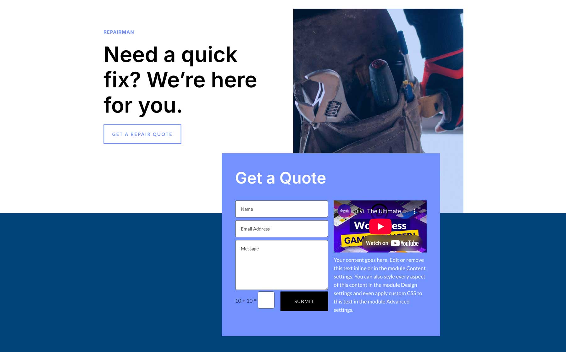 nested rows in Divi 5