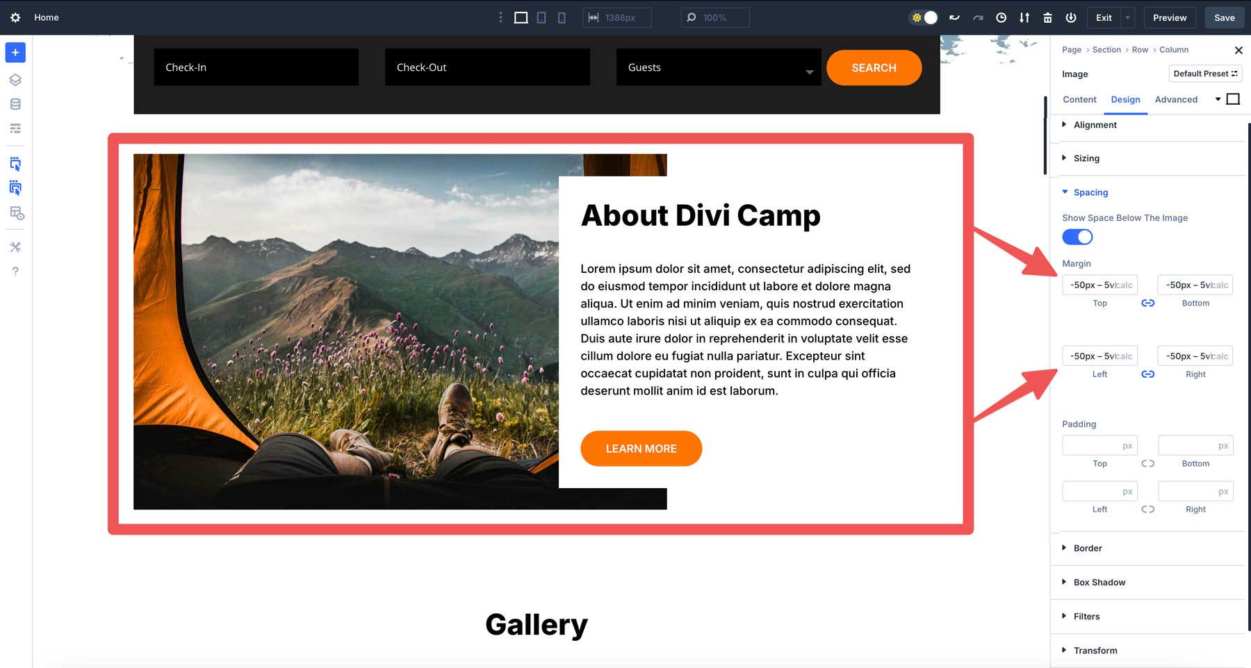 overlapping margins with calc()
