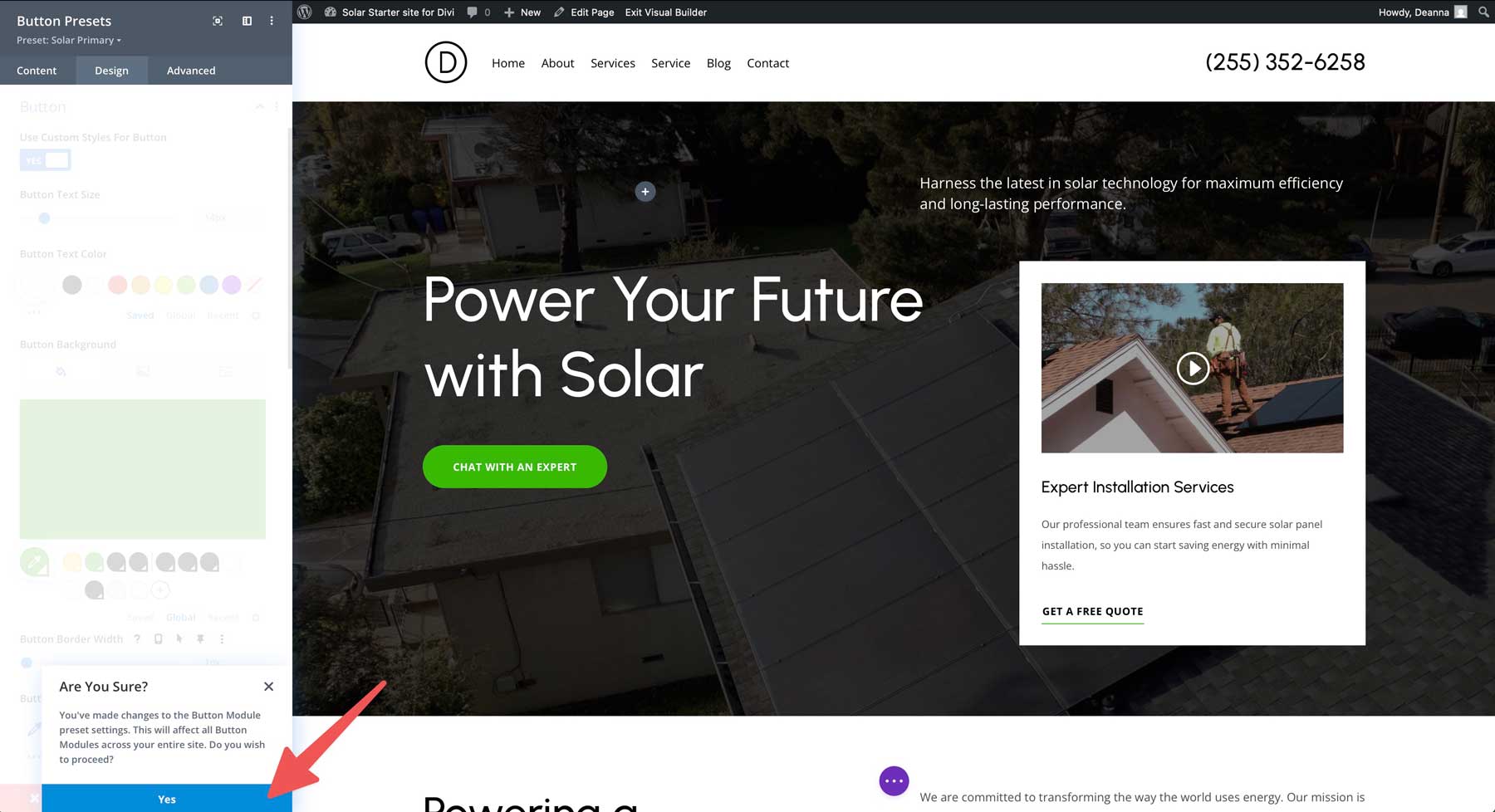 solar starter site for Divi