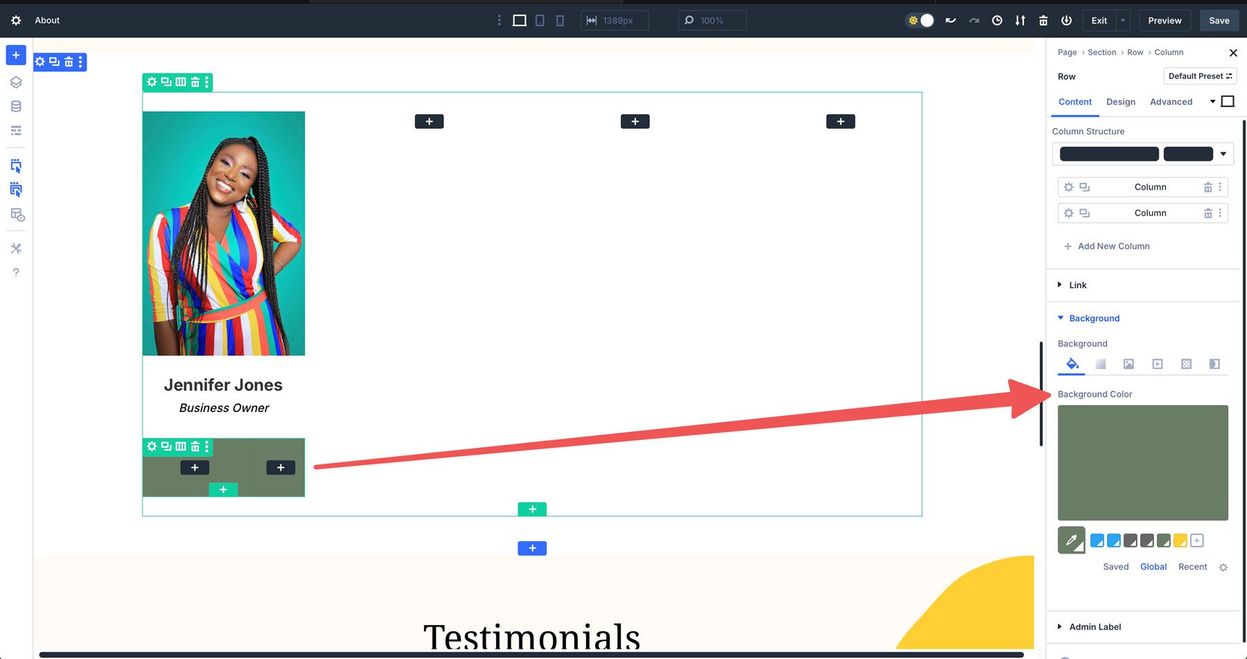 nested rows in Divi 5