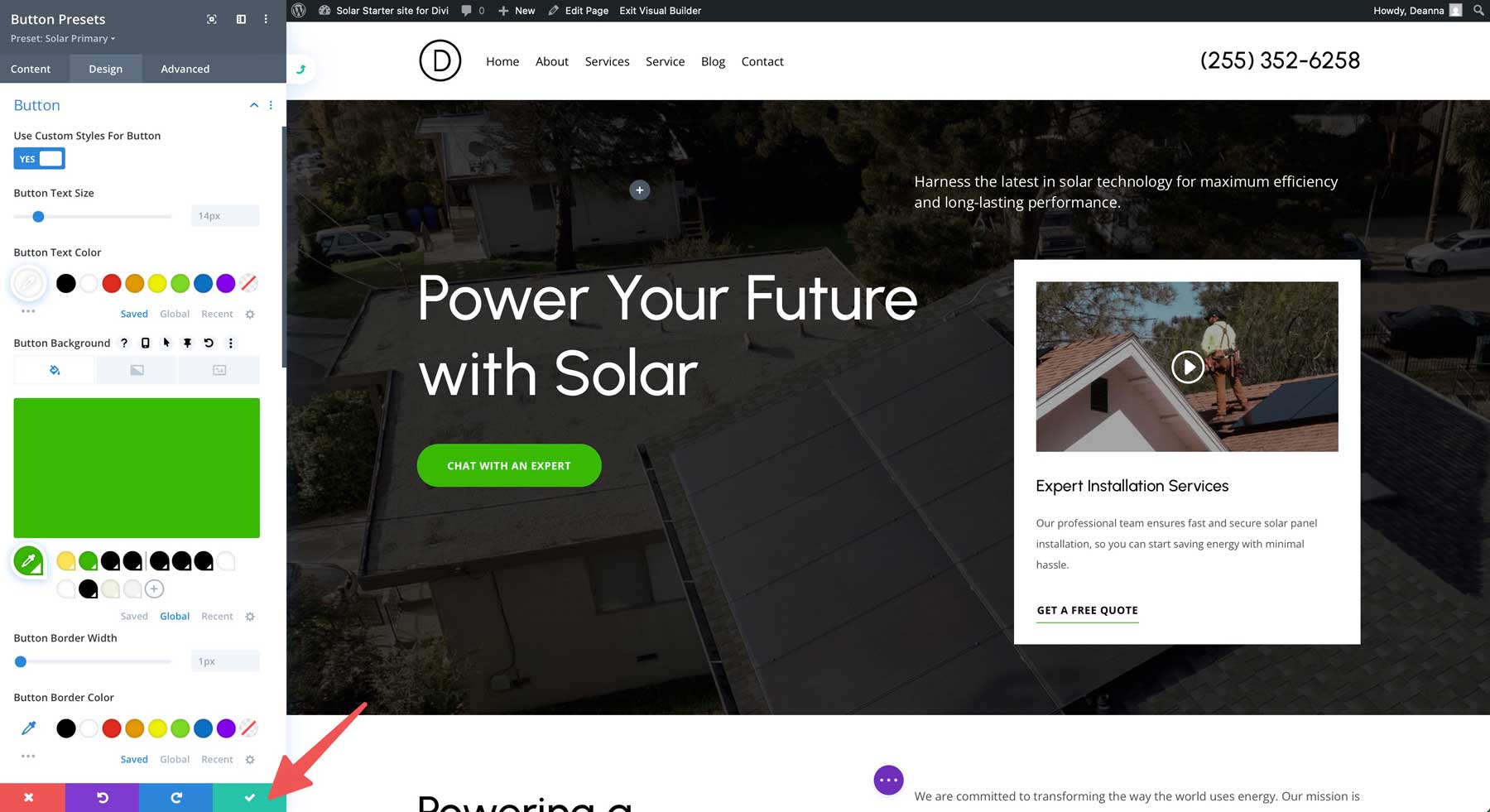 solar starter site for Divi