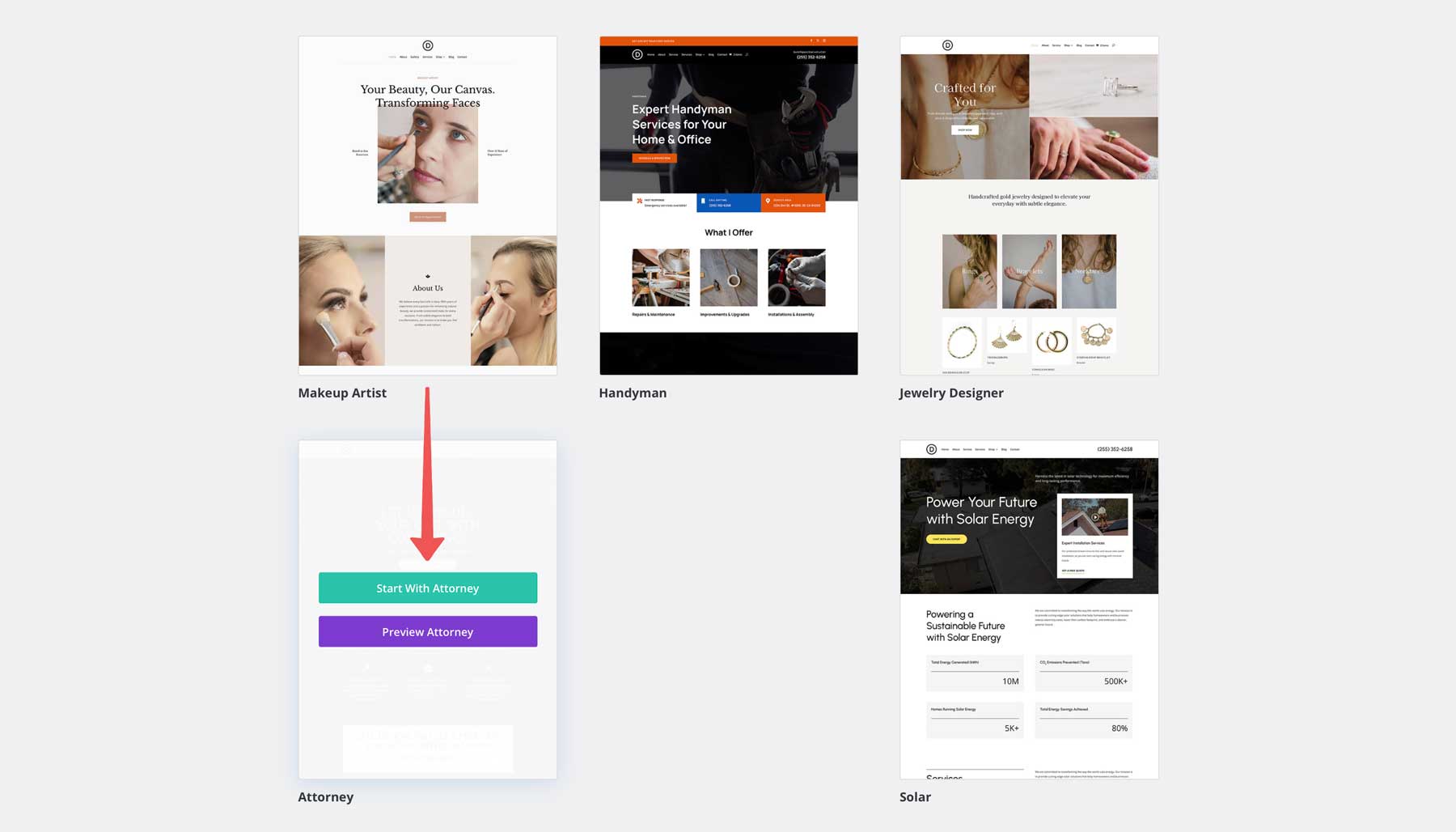 Attorney starter site for Divi