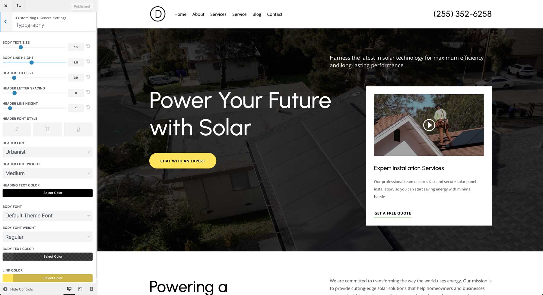 solar starter site for Divi