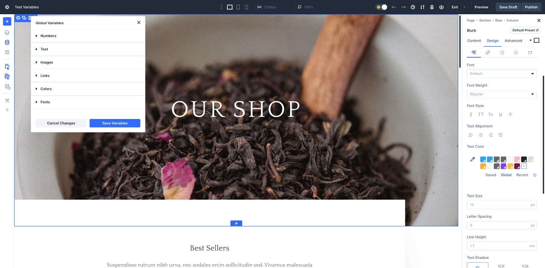 variable manager window