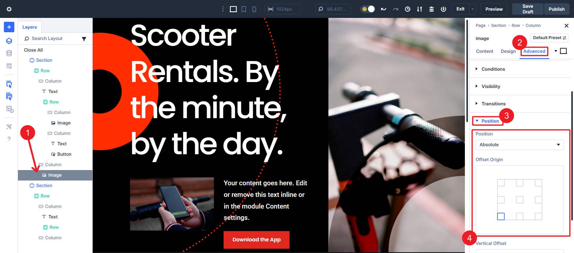 Accent Image Absolute Position Bottom Left