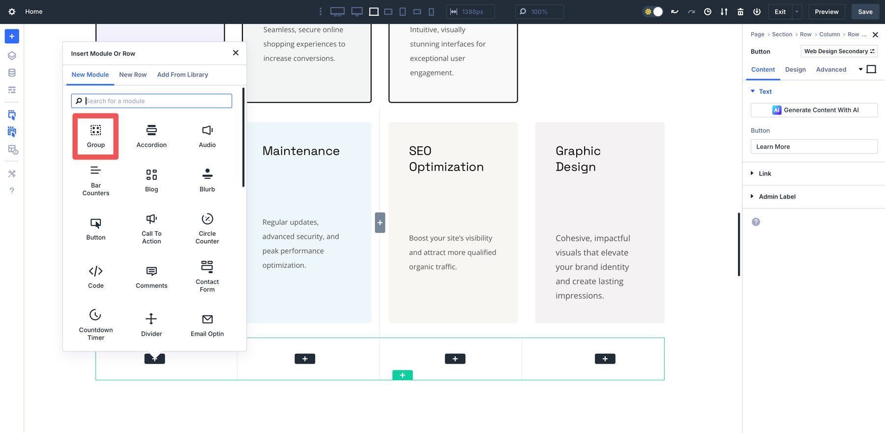 Divi 5 Module Groups