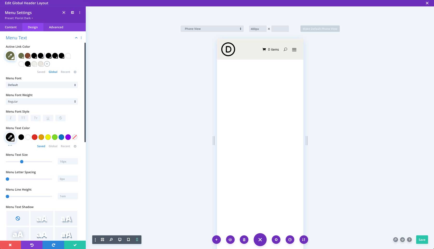 florist starter site for Divi