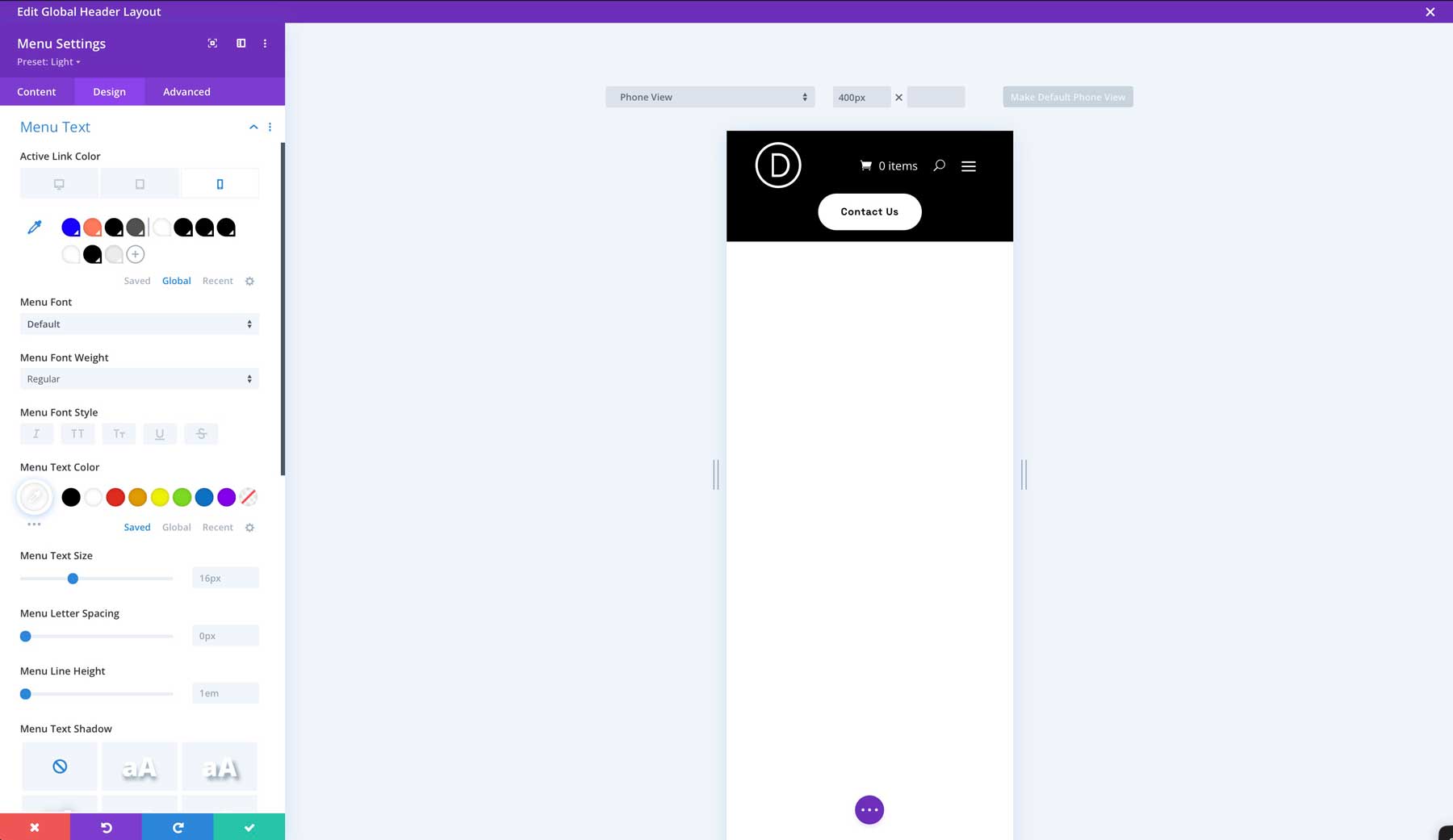 Web Design starter site for Divi