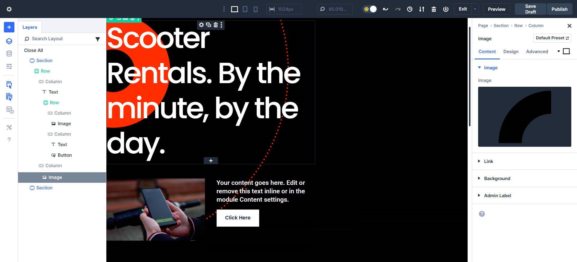 Enter Content and Images into Modules