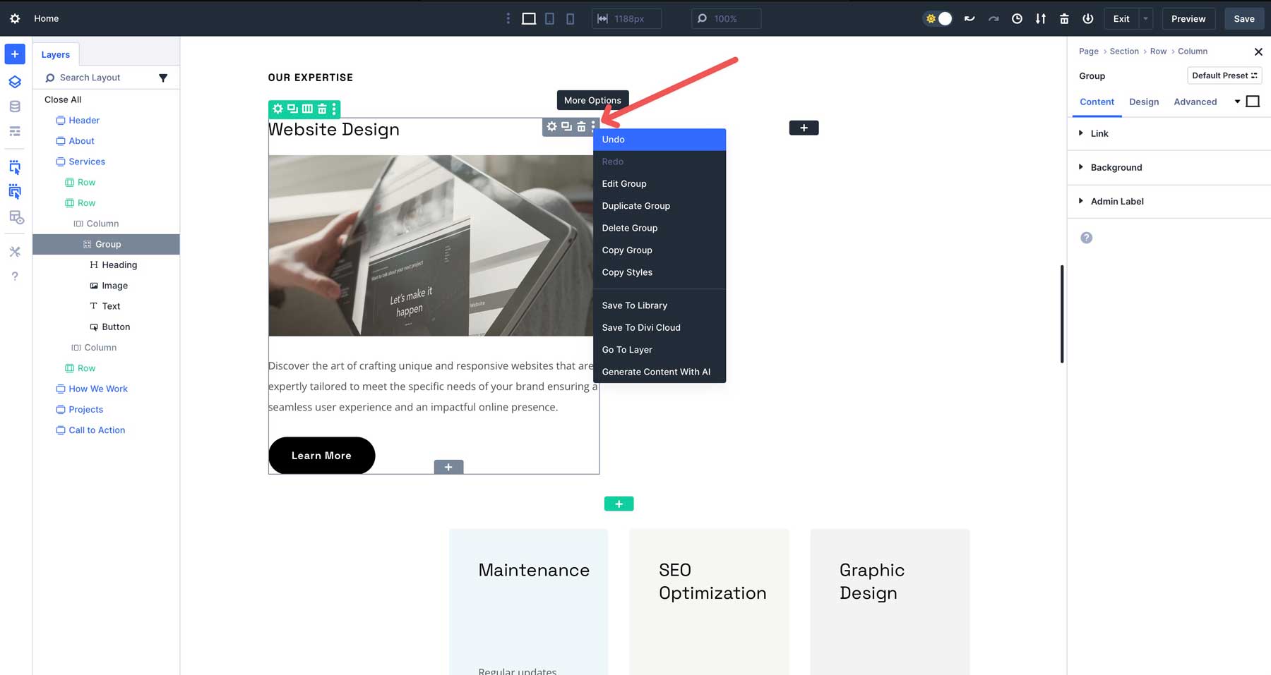 Divi 5 Module Groups
