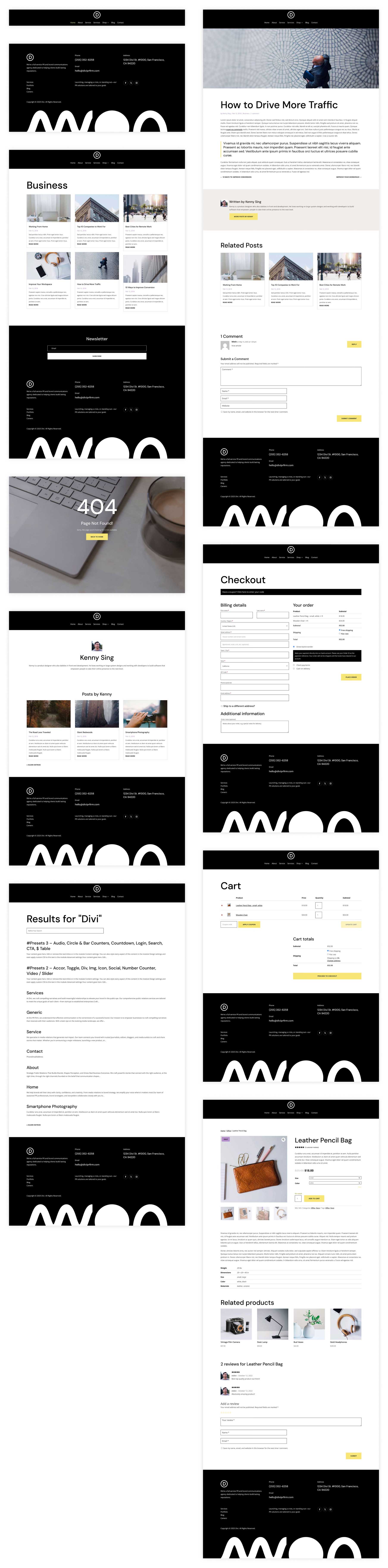 PR Firm starter site for Divi