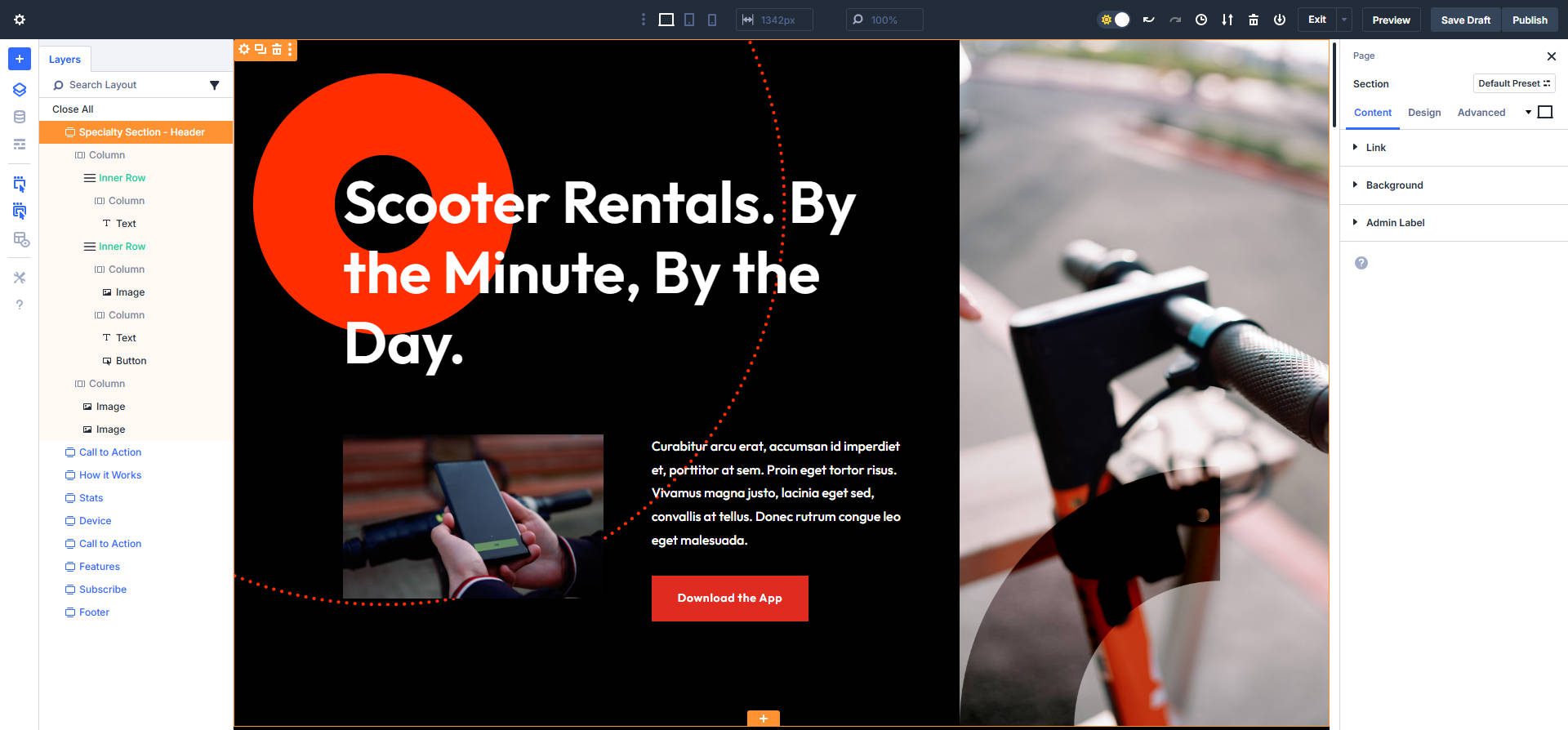 Scooter Layout Pack - Homepage Hero Section Recreate with Nested Rows