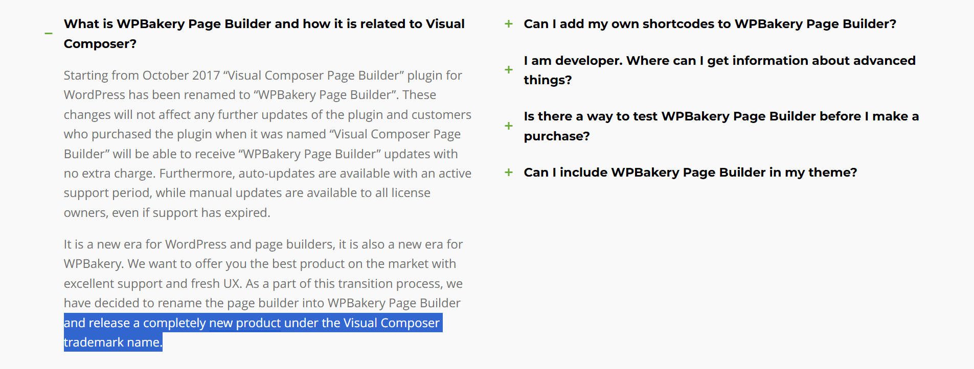 WPBakery and Visual Composer are Separate, Noncompatible Products