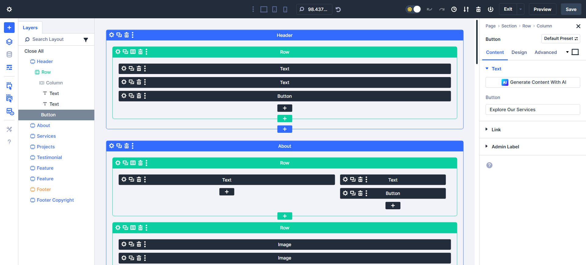 Wireframe View on Divi 5