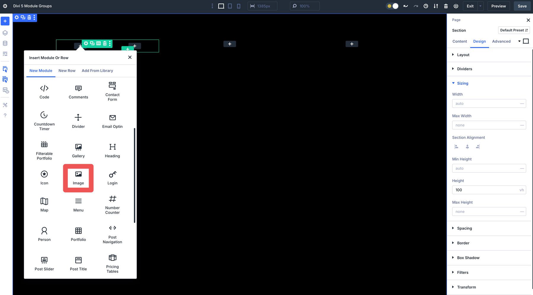 Module Groups in Divi 5