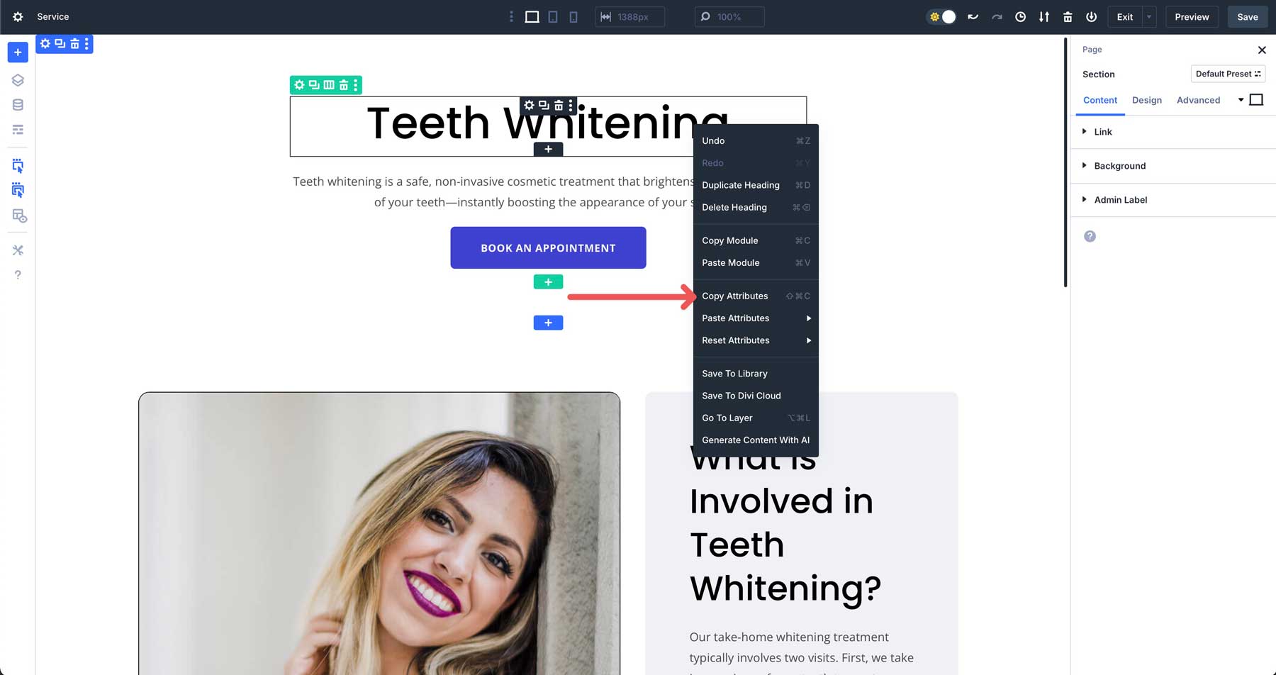 copy attributes in Divi 5