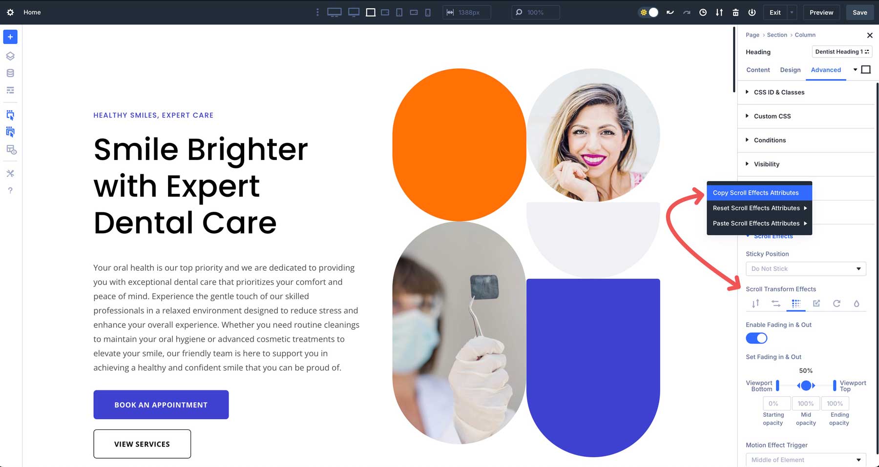 copy effects with Attribute Management in Divi 5