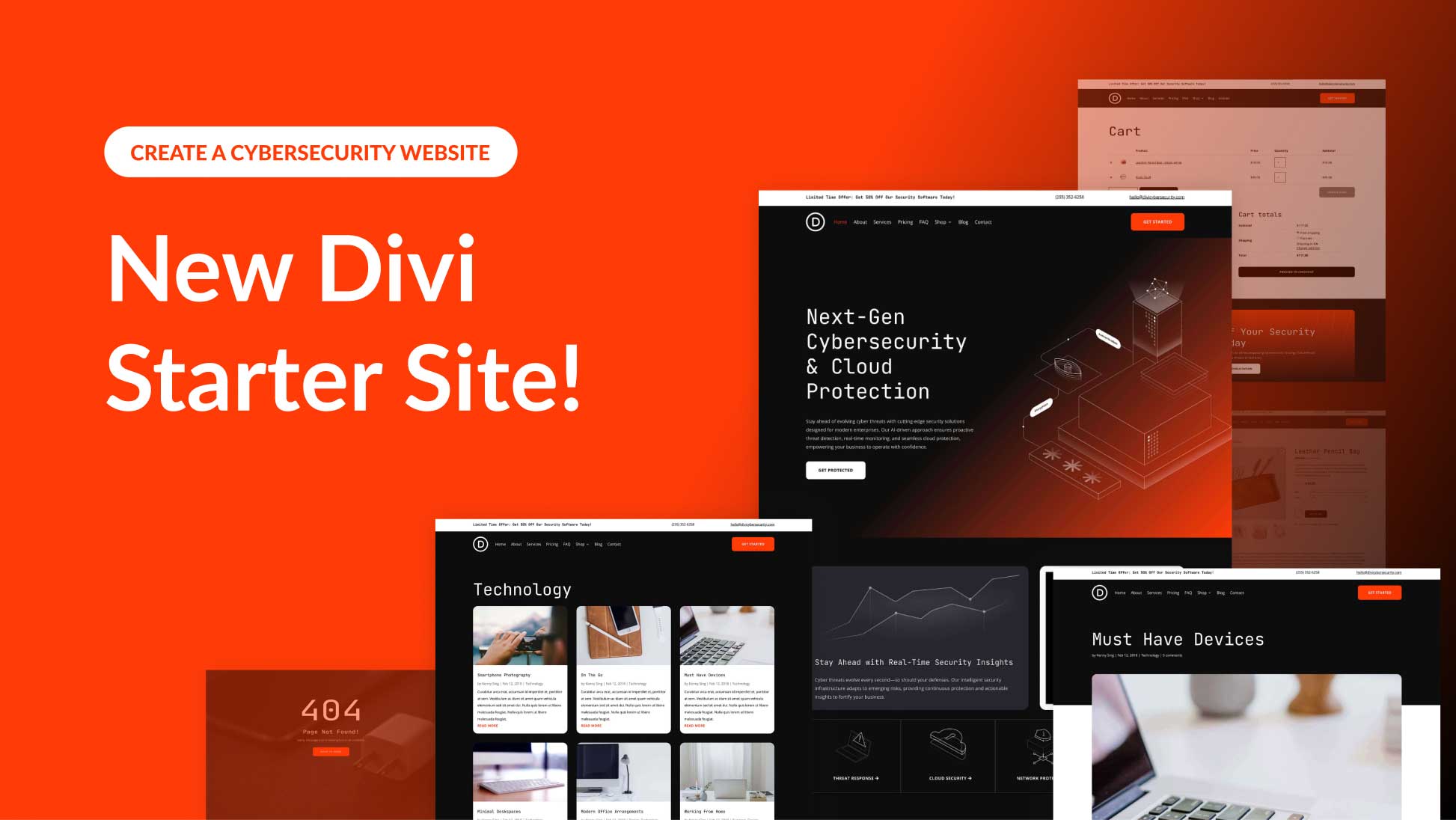 New Cybersecurity Starter Site for Divi (Quick Install)