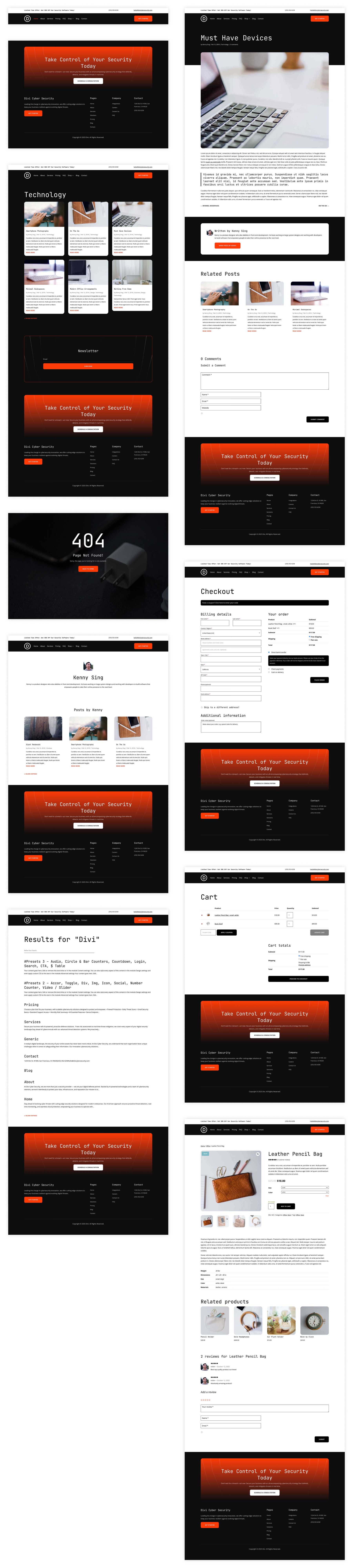 cybersecurity starter site for Divi