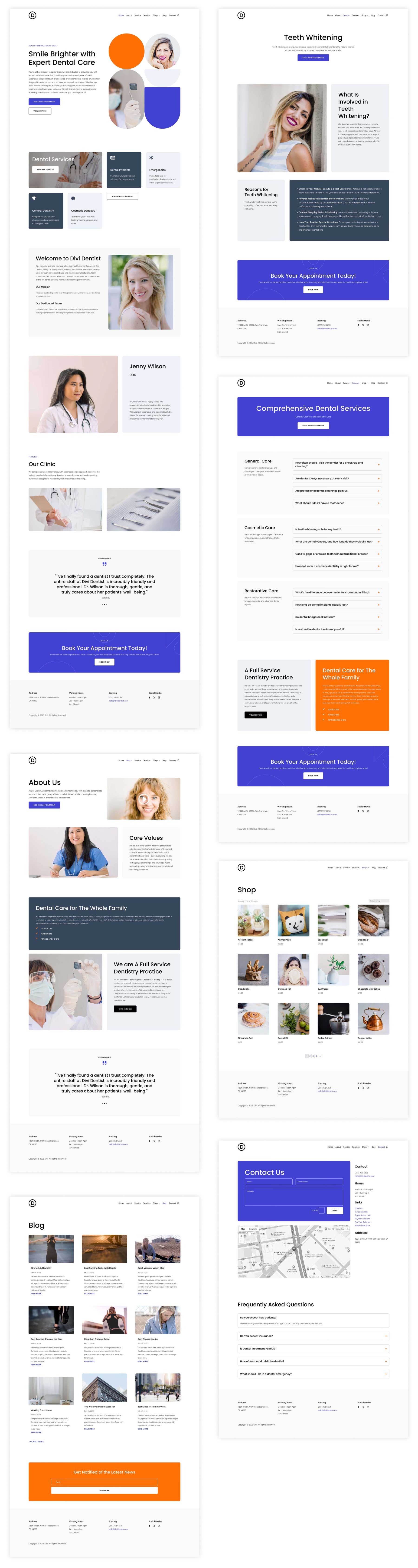Dentist starter site for Divi