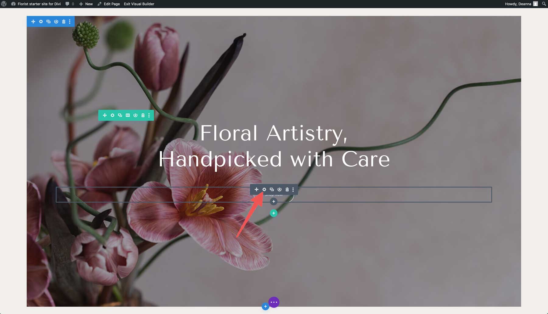 florist starter site for divi