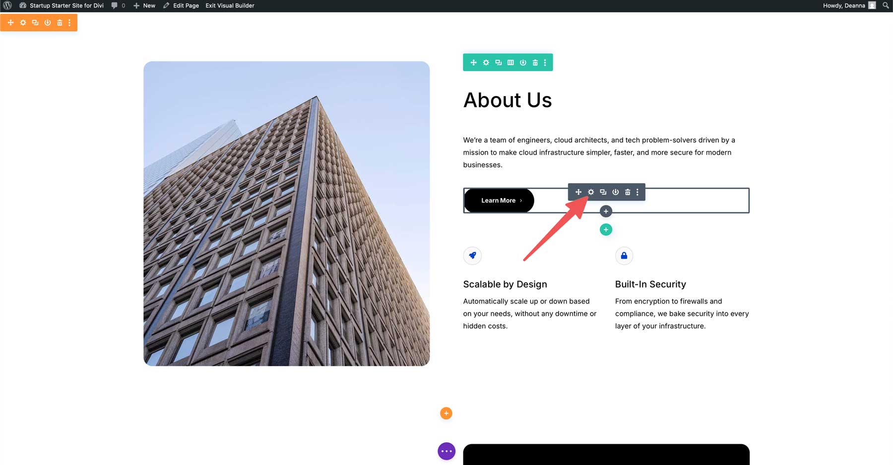 startup starter site for Divi