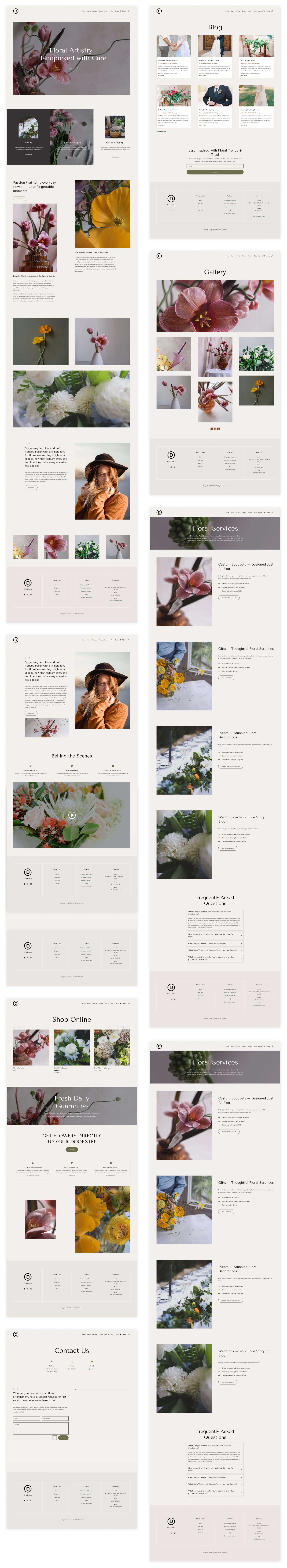 florist starter site for Divi