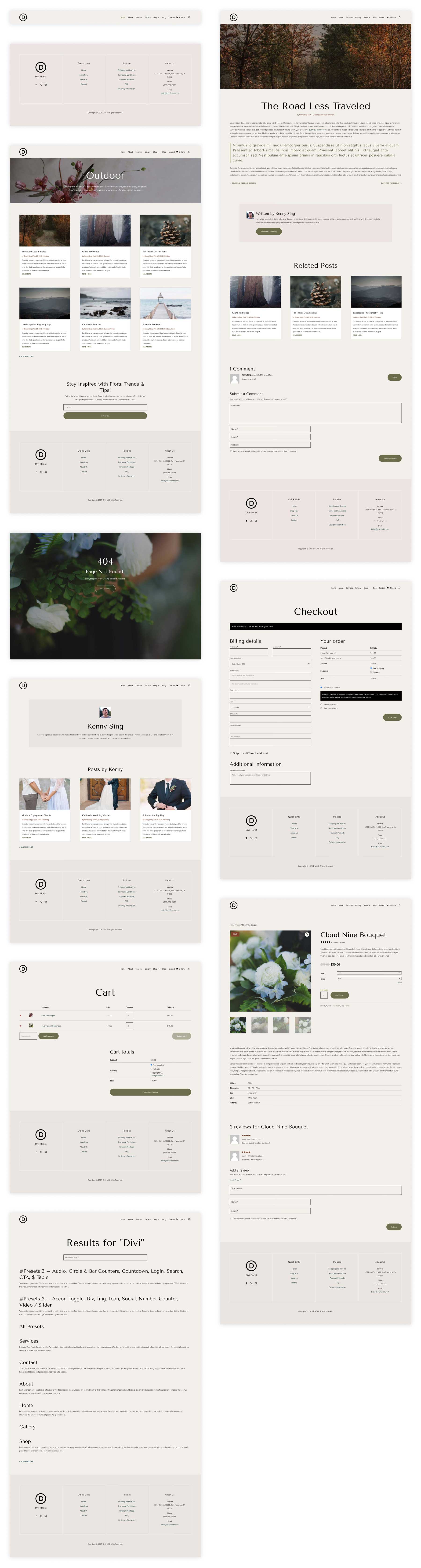 florist starter site for Divi