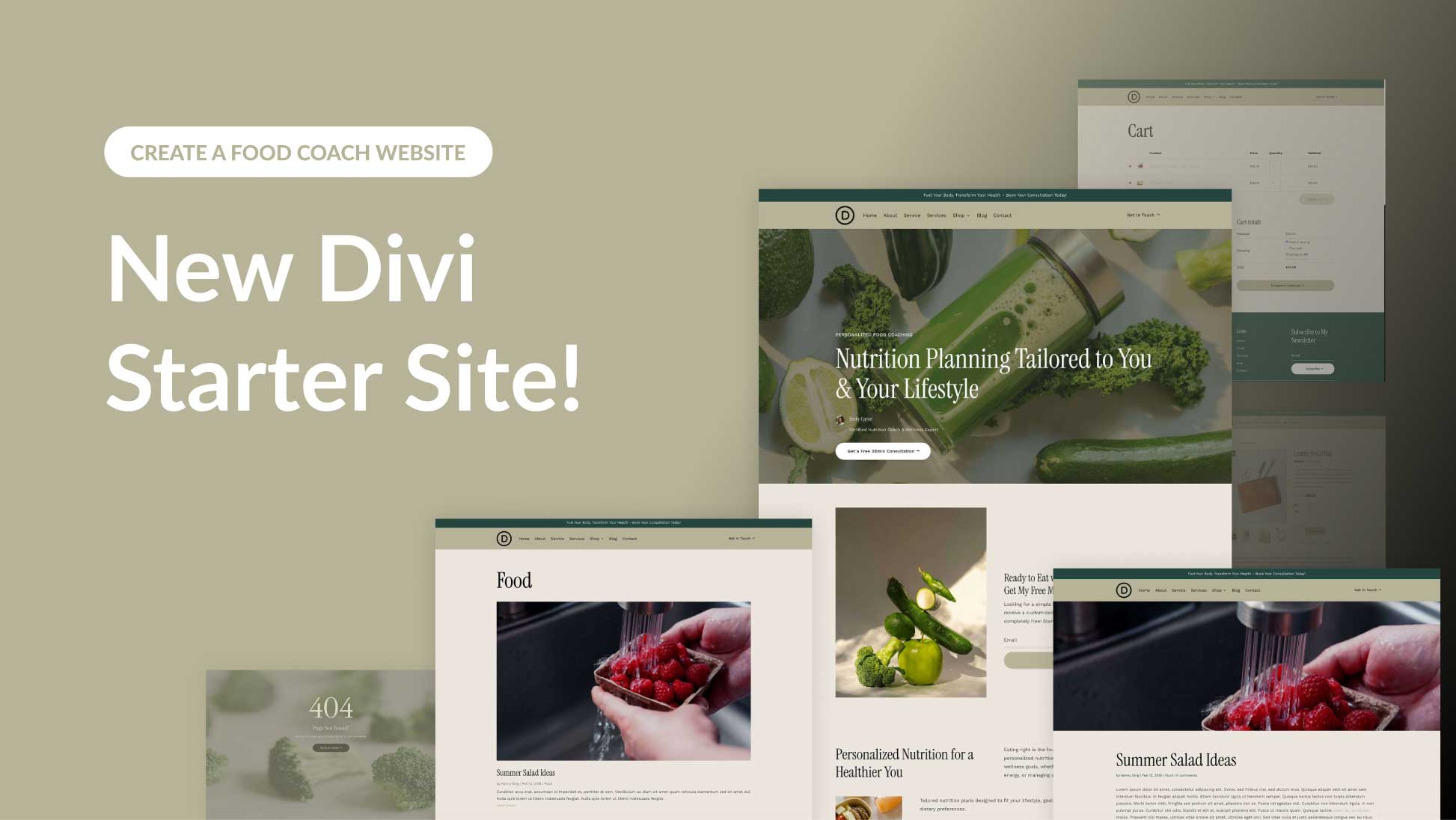 New Food Coach Starter Site for Divi (Quick Install)