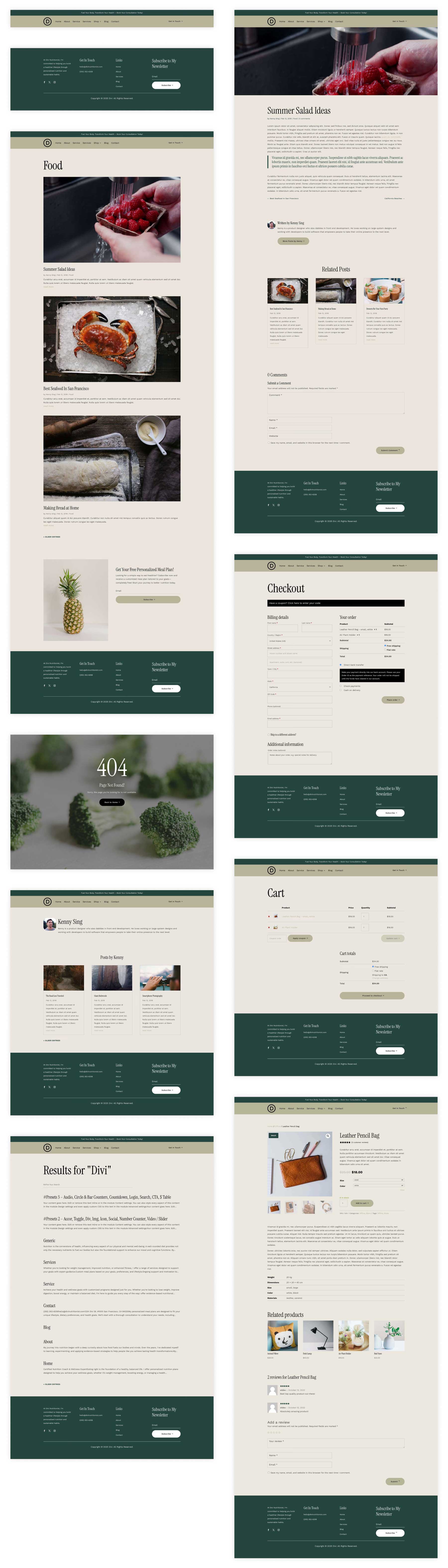 food coach starter site for Divi