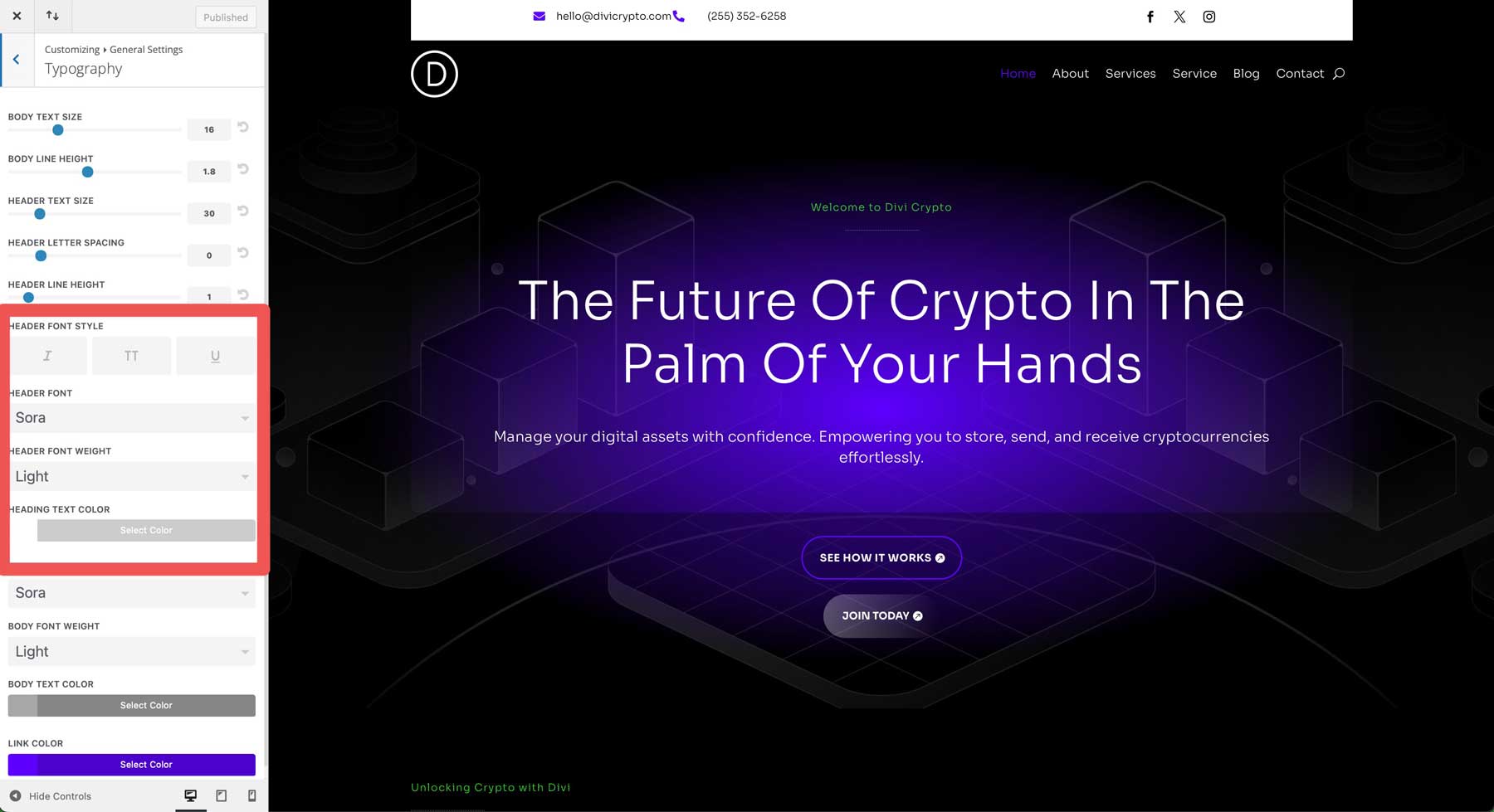 crypto starter site for Divi