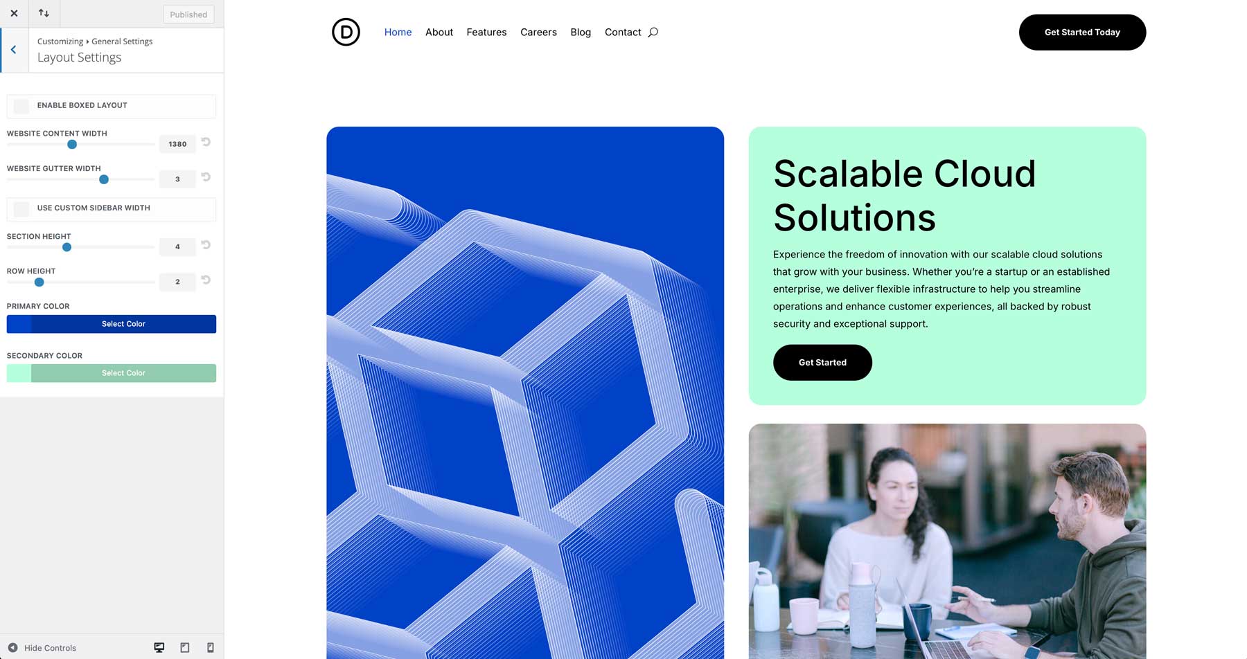 startup starter site for Divi