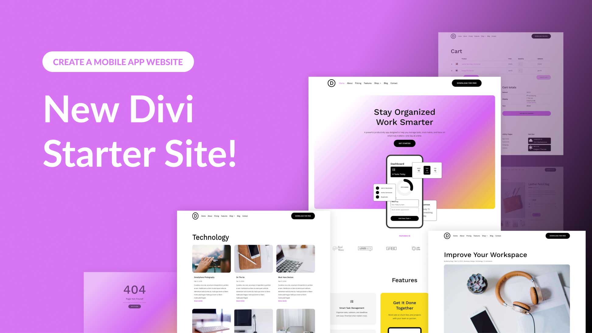 New Mobile App Starter Site for Divi (Quick Install)