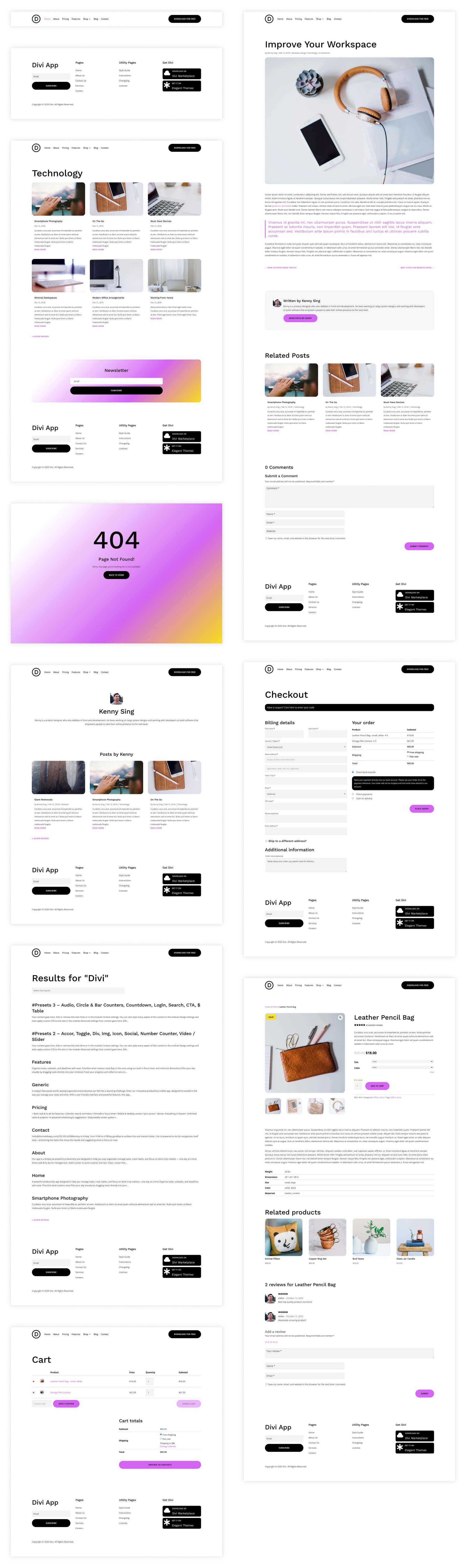 mobile app starter site for Divi